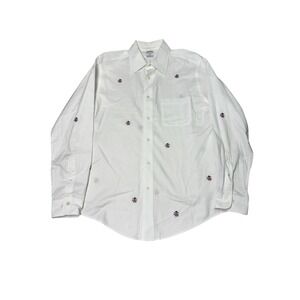 Brooks Brothers Regent Fit White Supima Cotton Embroidered Golf Shirt Mens‎ L